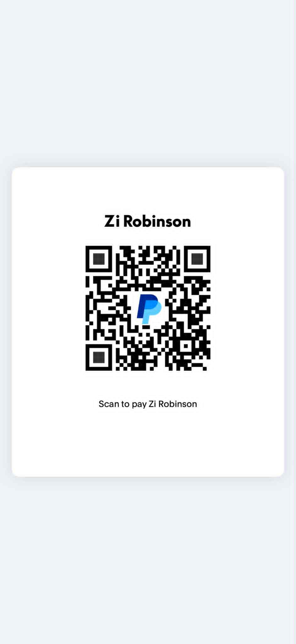 PayPal QR for Zi Robinson